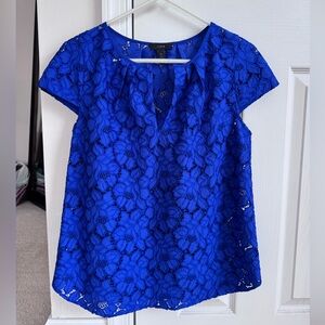 J. Crew Blue Lace Top